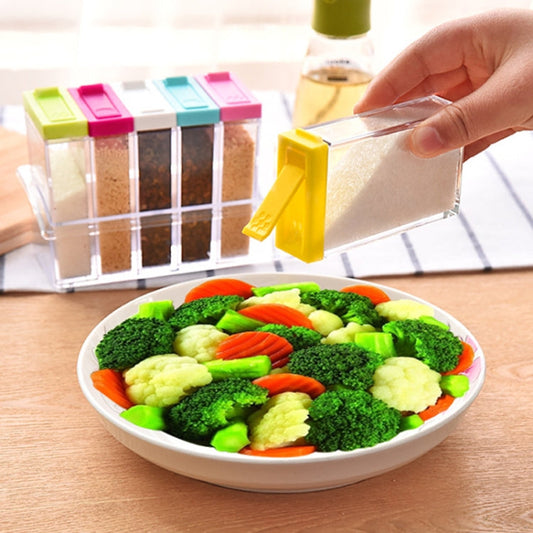 6 PCS/Set Transparent Spice Seasoning Box Storage Bottle, Seasoning Box Storage Bottle(6 PCS)