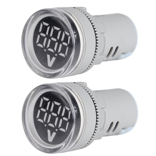 2 PCS DC Voltage Signal Indicator 22mm Round 6-100V Universal Voltmeter, 6-100V Red, 6-100V White, 6-100V Blue, 6-100V Green, 6-100V Yllow