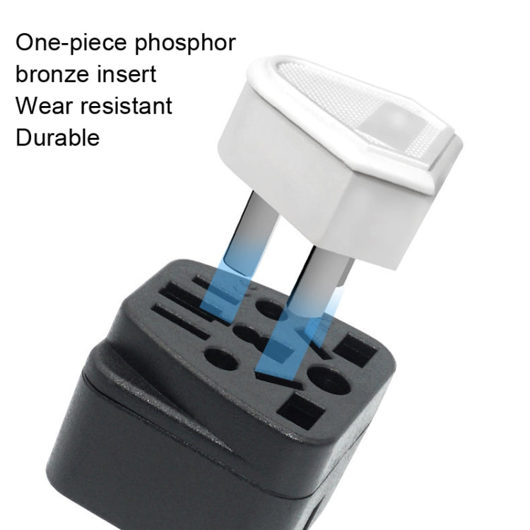10 PCS WY-6 10A 250V Porous US Conversion Plug, WY-6 Black