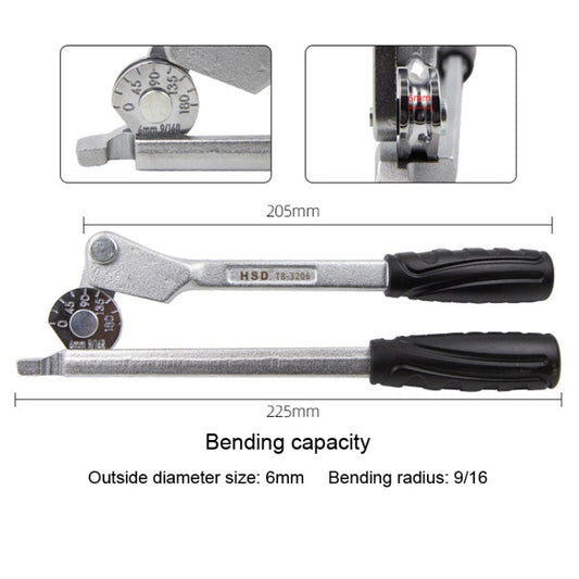 Manual Stainless Steel Pipe Iron Tube Bender Air Conditioner Copper Pipe Aluminum Pipe Bender, HSD TB-3206 6mm Diameter, HSD TB-3208 8mm Diameter, HSD TB-3210 10mm Diameter, HSD TB-3212 12mm Diameter