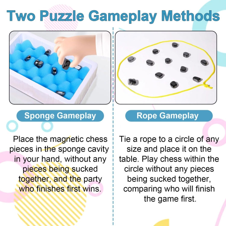 Magnetic Chess Game Fun Table Strategy Game for Kids and Adults, Sponge Model, Rope Model, Sponge Model Rock Chess, Rope Model Rock Chess