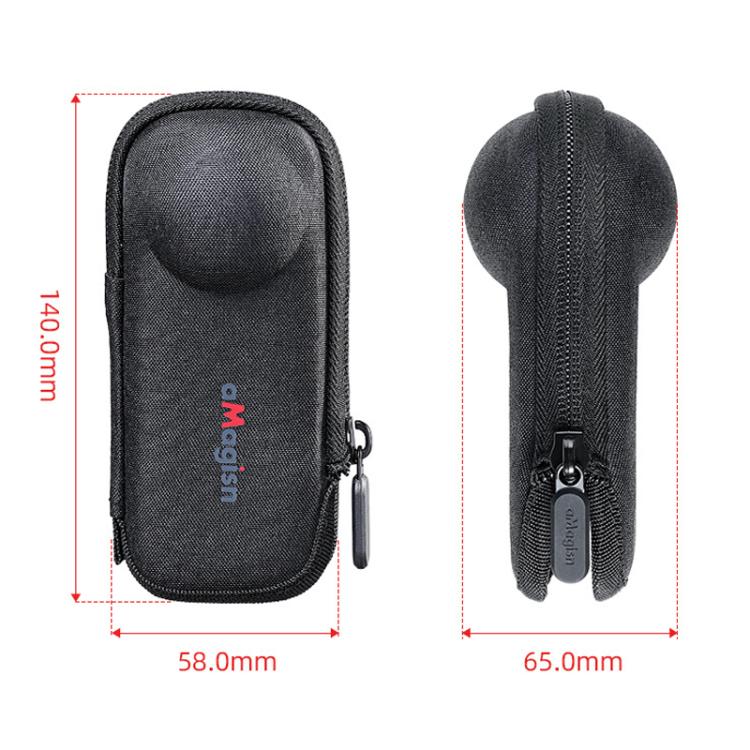 For Insta360 X5 Camera aMagisn Storage Bag Hard Shell Protective Case with Carabiner Clip, Storage Bag