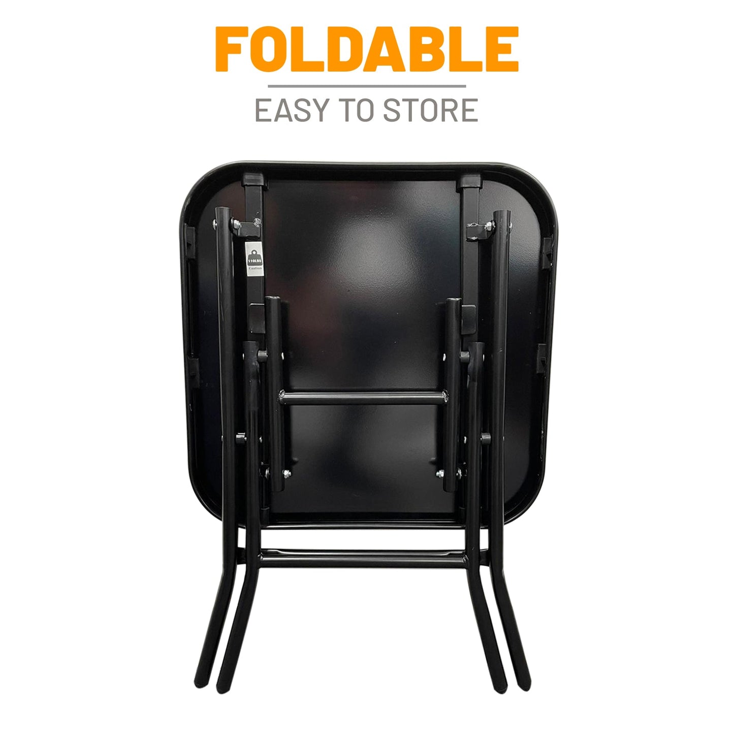 Glass Top Folding Side Square Table