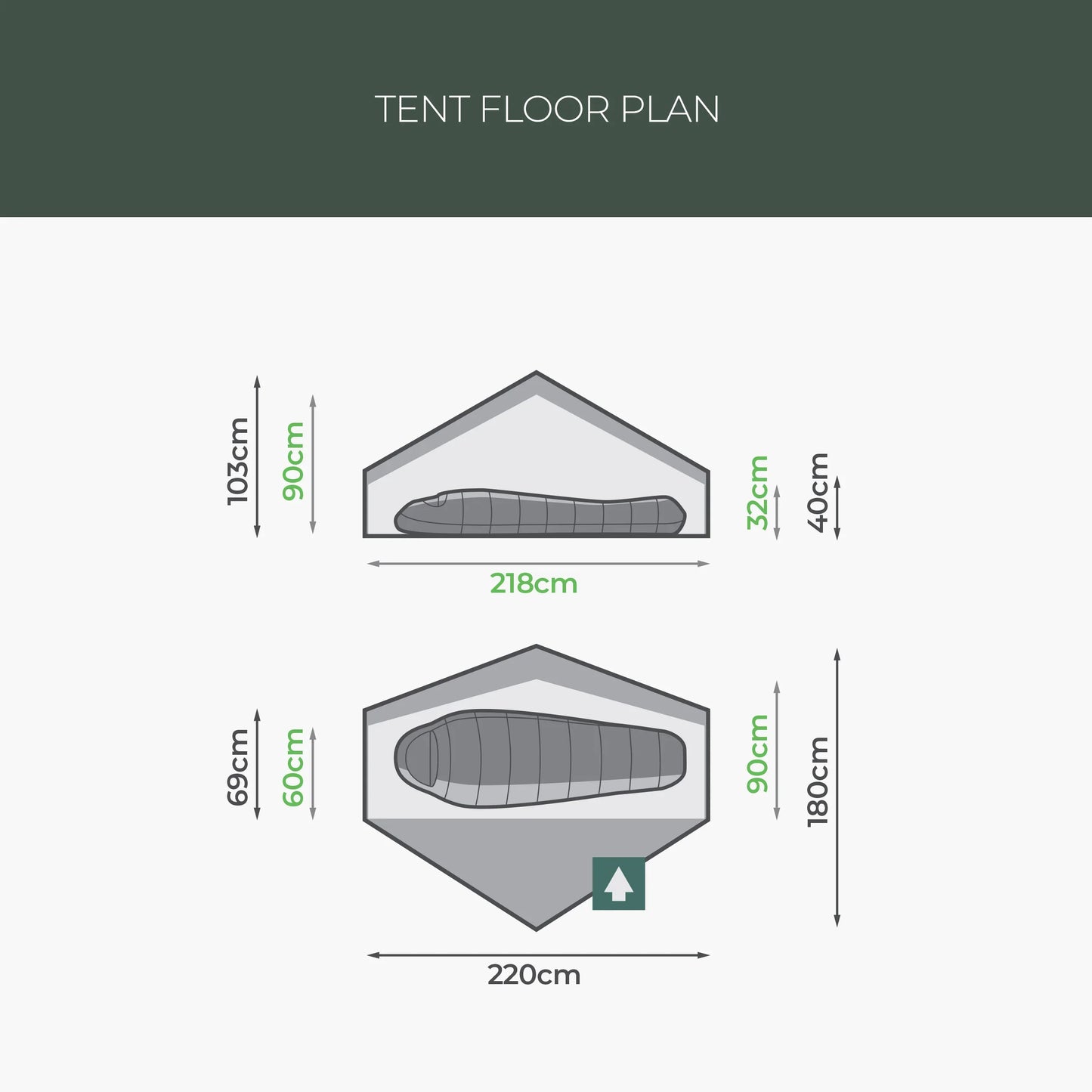 Highlander Refuge 1 Person Tent - Pine Green