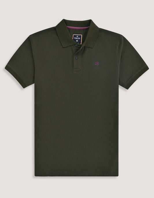 Olive Green Regular Fit Cotton Polo Shirt