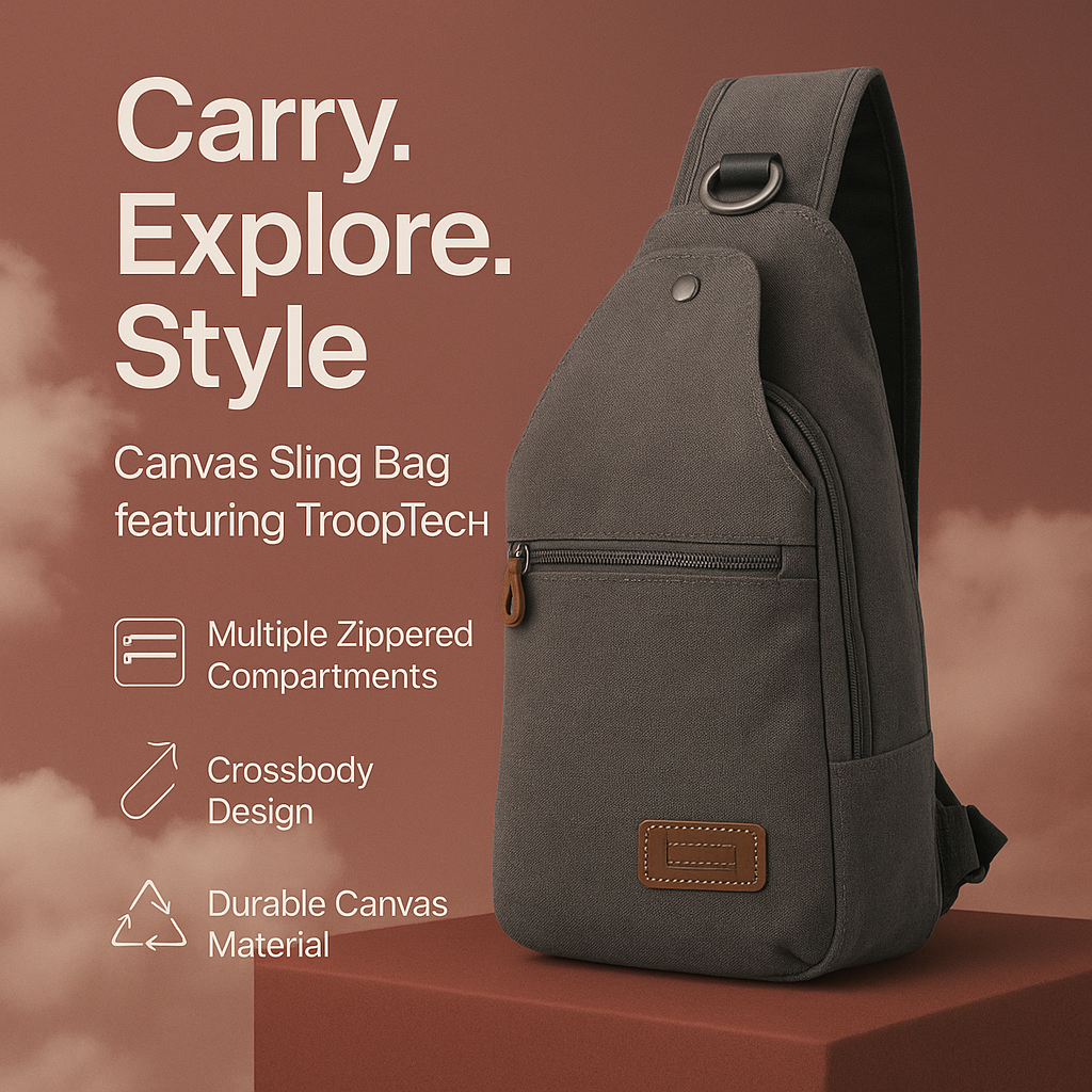 TRP0551 Troop London Classic Sling Bag, One Strap Backpack