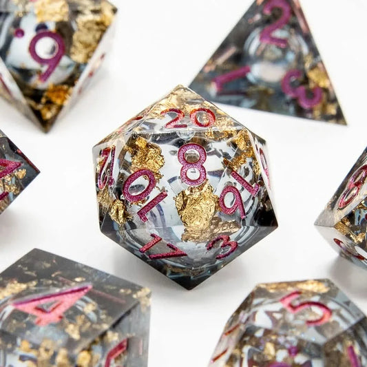 Celestial Shadow | Liquid Core Dice | Resin | 7 Piece Set