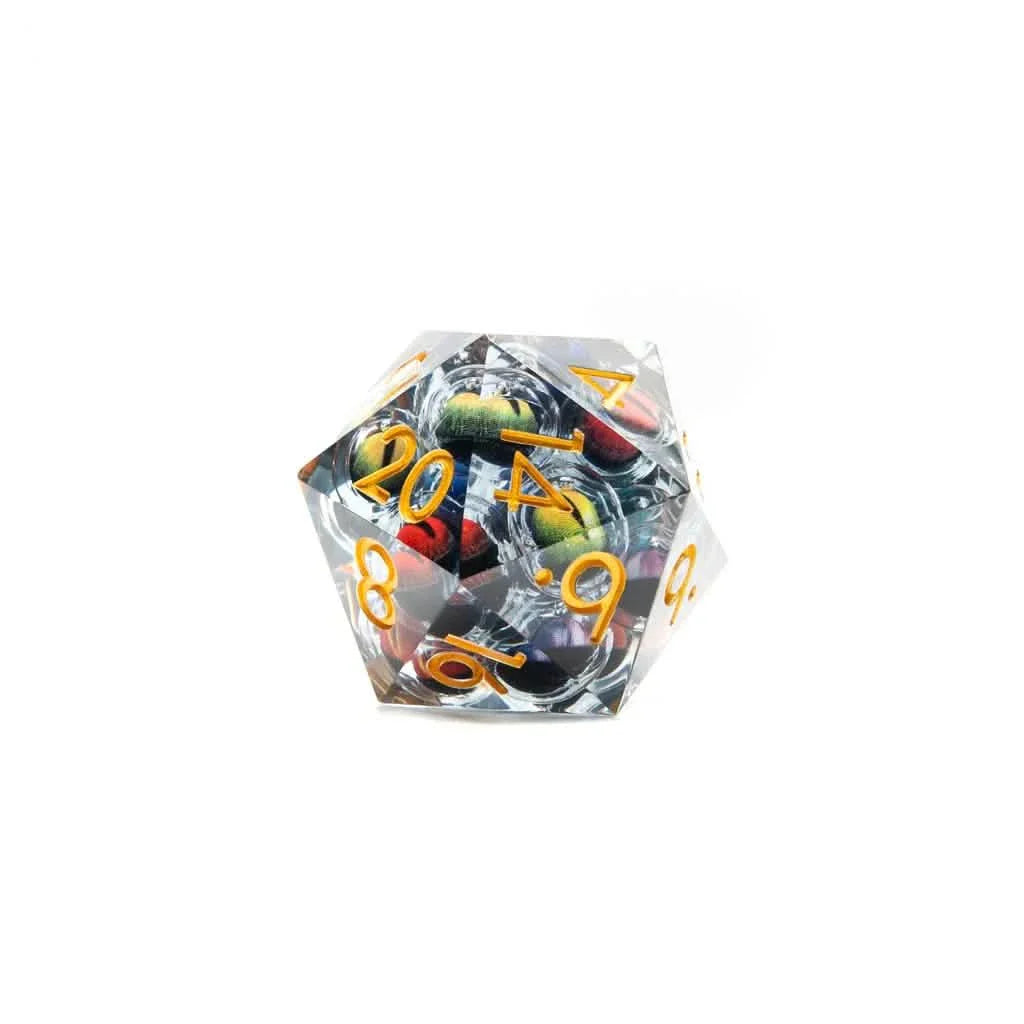 Eyes of Chaos | 33mm D20 | Oversized Liquid Core Dice | Single Dice