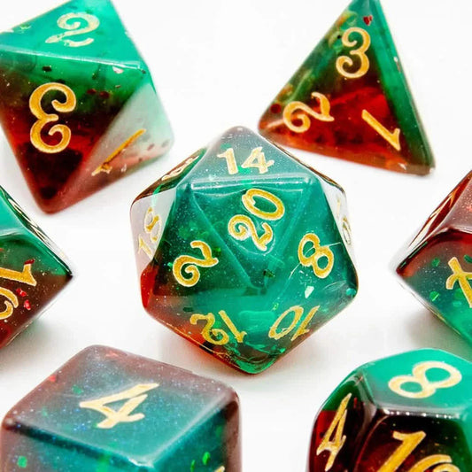 Berry Wave | Soft Edge Dice | Acrylic | 7 Piece Set