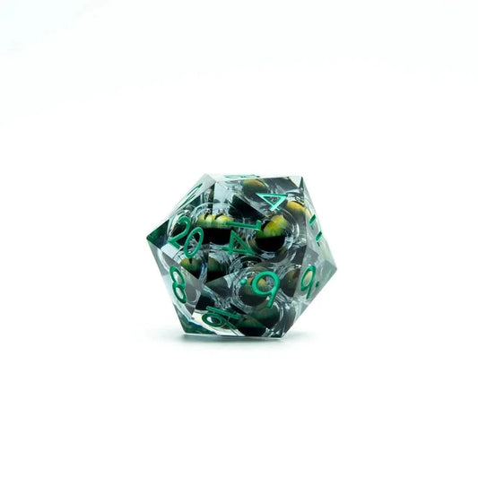 Eyes of Envy | 33mm D20 | Oversized Liquid Core Dice | Single Dice