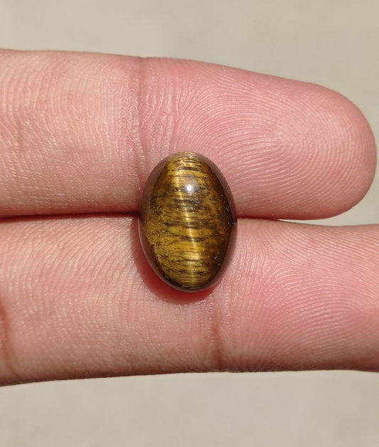 9.2ct Tiger Eye Cabochon - June Birthstone - June Birthstone - 16x11x7mm