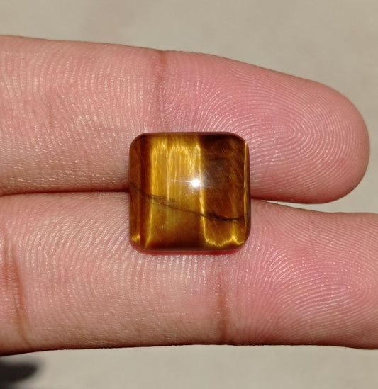 11.4ct Tiger Eye Cabochon - June Birthstone - June Birthstone - 14x14x6mm