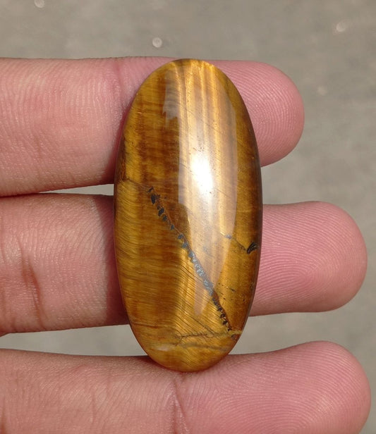 45.4ct Tiger Eye Cabochon - June Birthstone - June Birthstone - 45x21x6mm