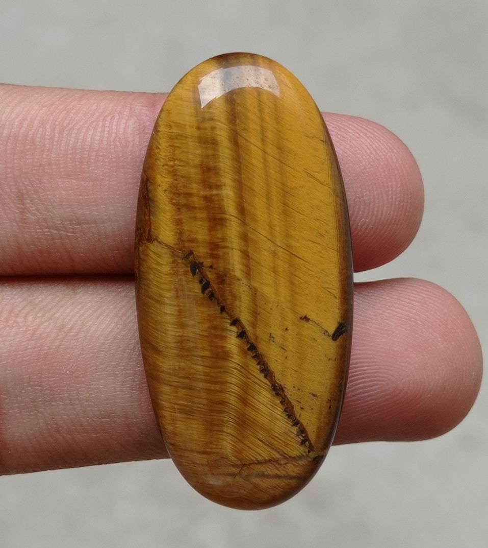 45.4ct Tiger Eye Cabochon - June Birthstone - June Birthstone - 45x21x6mm