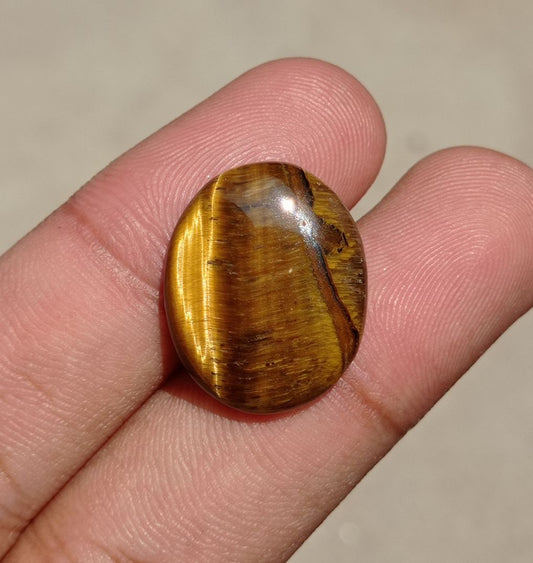 18.9ct Tiger Eye Cabochon - June Birthstone - June Birthstone - 23x18x5mm