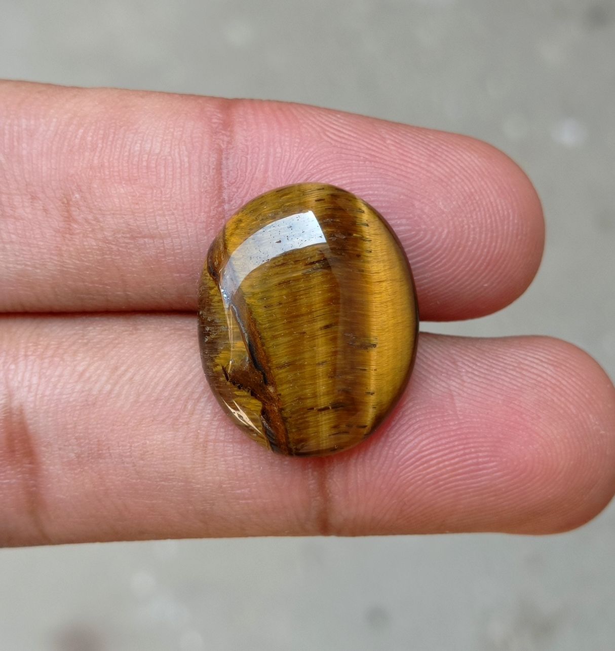 18.9ct Tiger Eye Cabochon - June Birthstone - June Birthstone - 23x18x5mm