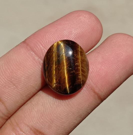 18.7ct Tiger Eye Cabochon - June Birthstone - June Birthstone - 20x17x7mm
