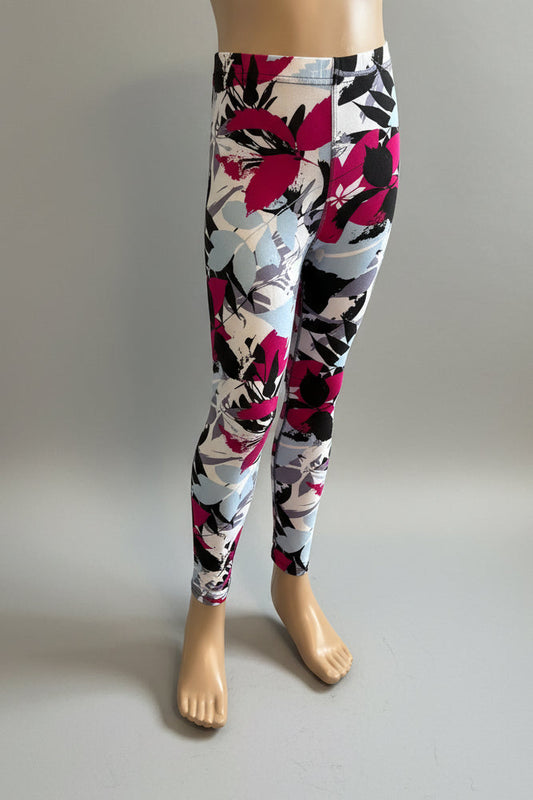 Tropical design full length stretch leggings
