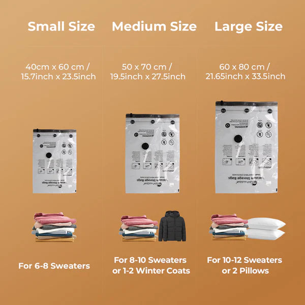 Flextail Vacuum storage Bags Pack of 4 (Various Sizes)