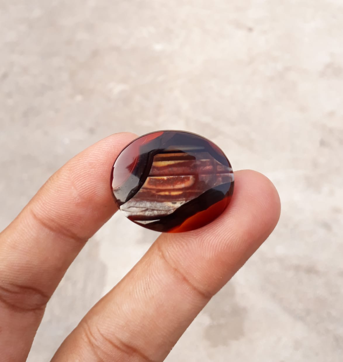 Natural Wooden Pattern in Agate - Sulaimani Aqeeq - 27.5x22mm