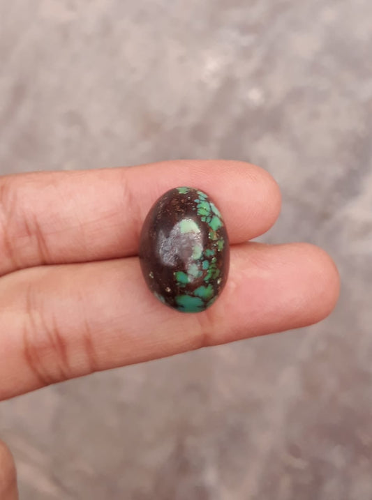 21.5ct Natural Turquoise, Green Matrix Turquoise, Real Firoza Stone,Dimensions -18.2x13.2mm