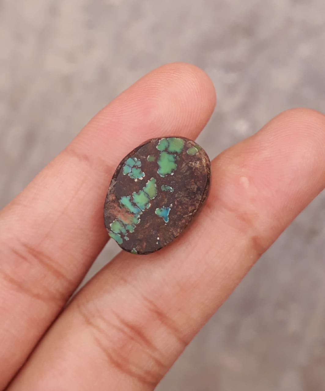 21.5ct Natural Turquoise, Green Matrix Turquoise, Real Firoza Stone,Dimensions -18.2x13.2mm