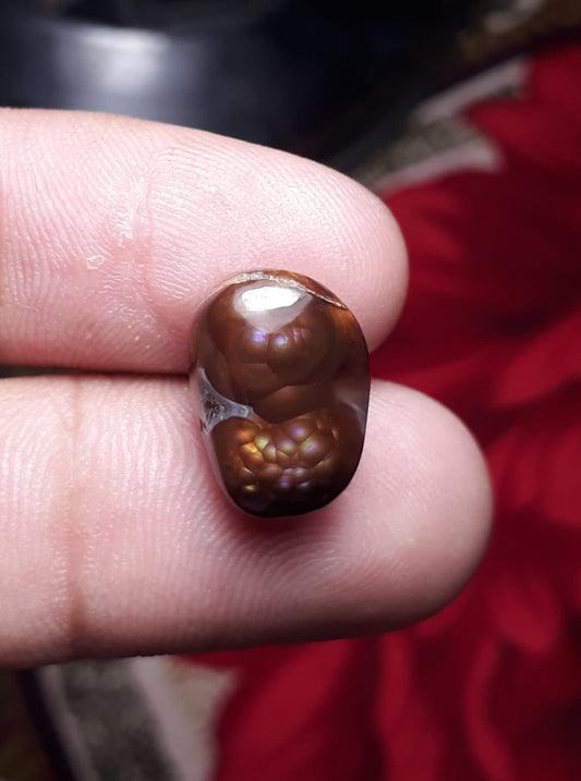 8.6ct Bubbly Fire Agate, Natural fire agate, Rare Fire Agate, Fire Agate cabochon - Dimensions 15x10mm