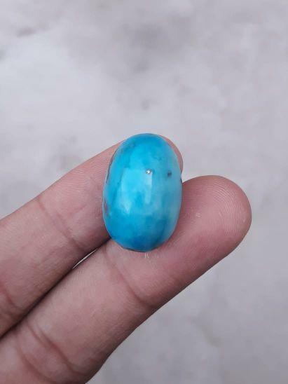 35ct Natural Certified Turquoise - Blue Matrix Turquoise - Shajri Feroza-35ct-23x15mm