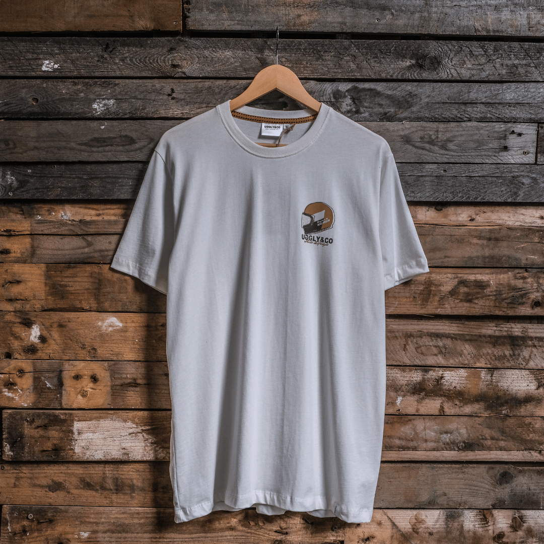 White U&C Helmet Tee