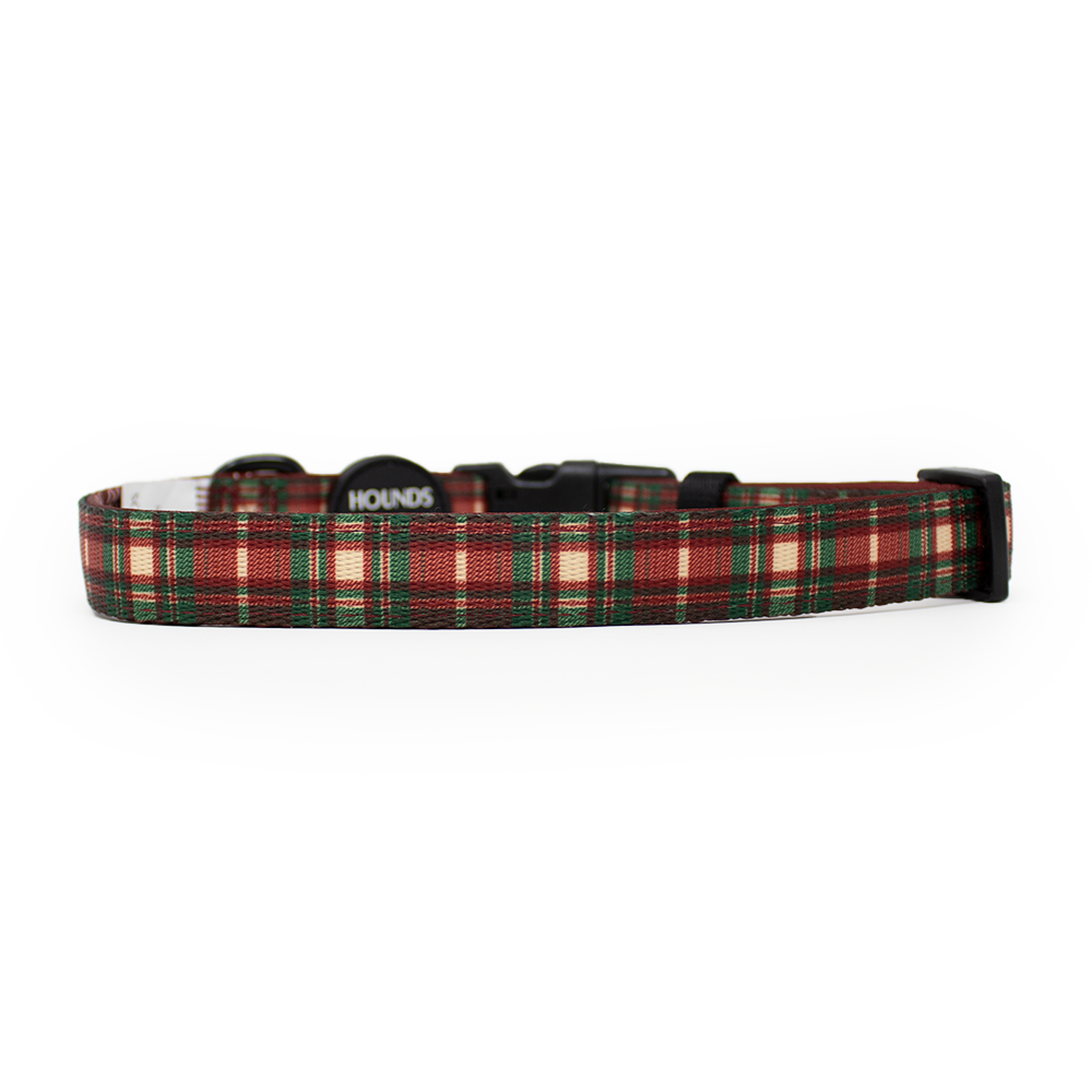 Tartan Me Up - Red & Cream Tartan Design Dog Collar
