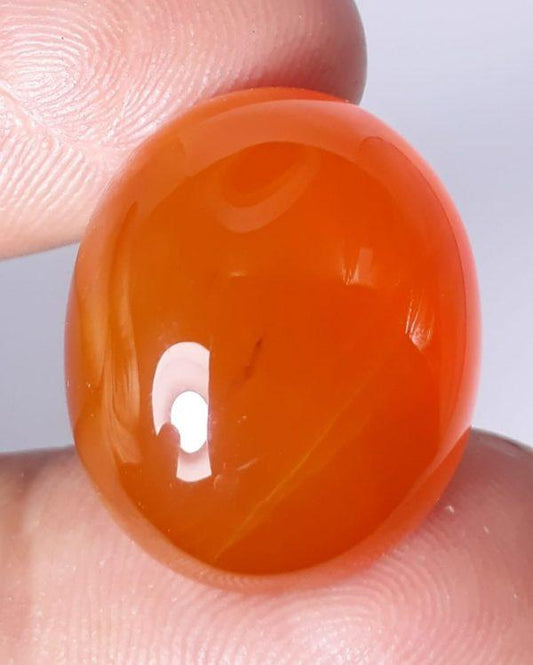 35ct-Carnelian Stone- Natural Carnelian Gemstone- Orange carnelian-Purtagal Yamani Aqeeq- 22x18mm