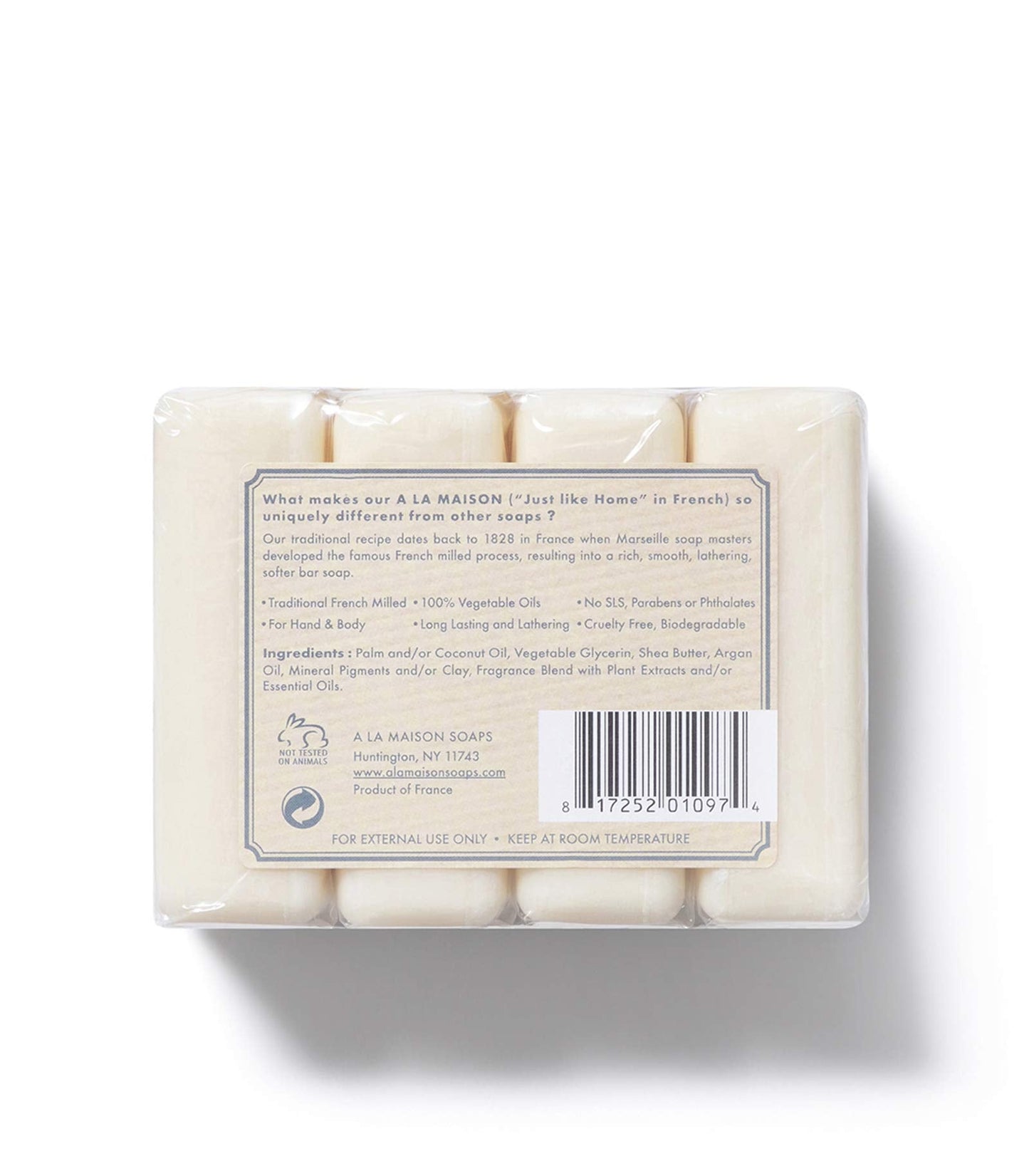 A LA MAISON Fresh Sea Salt Bar Soap – Triple Milled, Vegan & Biodegradable | 12 Bars x 3.5 oz