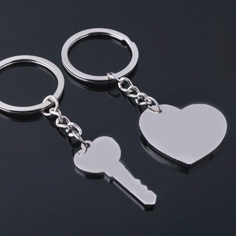 Heart and Key Shaped Love Keychain