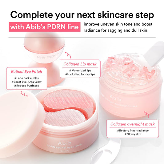 Abib Pink Me Up PDRN 3-Step Glow Kit | Overnight Firming Jelly Mask & Eye Patch Set