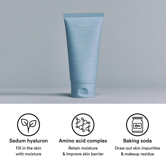 Abib Deep Clean Foam Cleanser Sedum Hyaluron 150ml | Hydrating Daily Cleanser