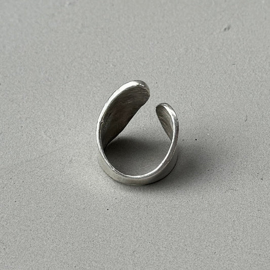 Abstract Asymmetric Silver Ring