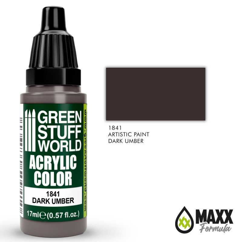 Green Stuff World Acrylic Color Paint - DARK UMBER 17ml