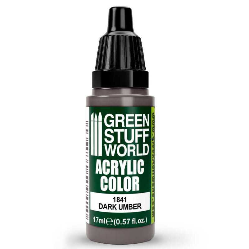 Green Stuff World Acrylic Color Paint - DARK UMBER 17ml