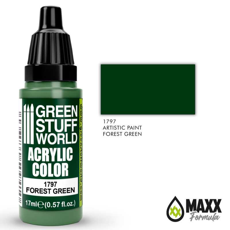 Green Stuff World Acrylic Color Paint - FOREST GREEN 17ml