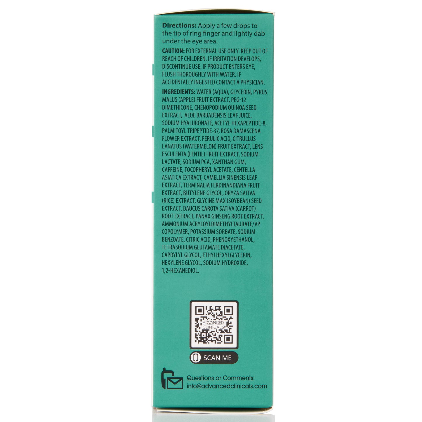 Advanced Clinicals Puffy Eye Serum | Vitamin C + Caffeine for Depuffing, Brightening & Toned-Looking Under-Eyes | 1.75 fl oz