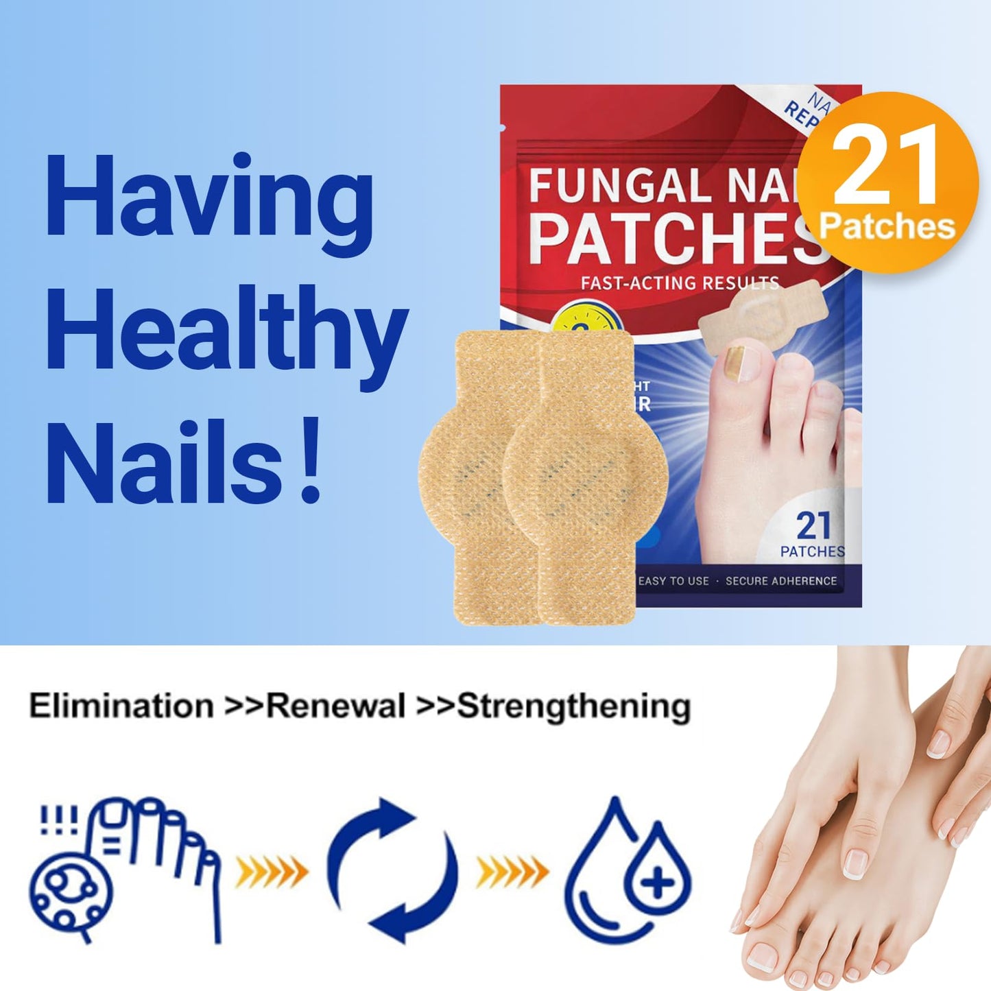 Aedydyce Toenail Fungus Treatment Extra Strength - 21 Patches