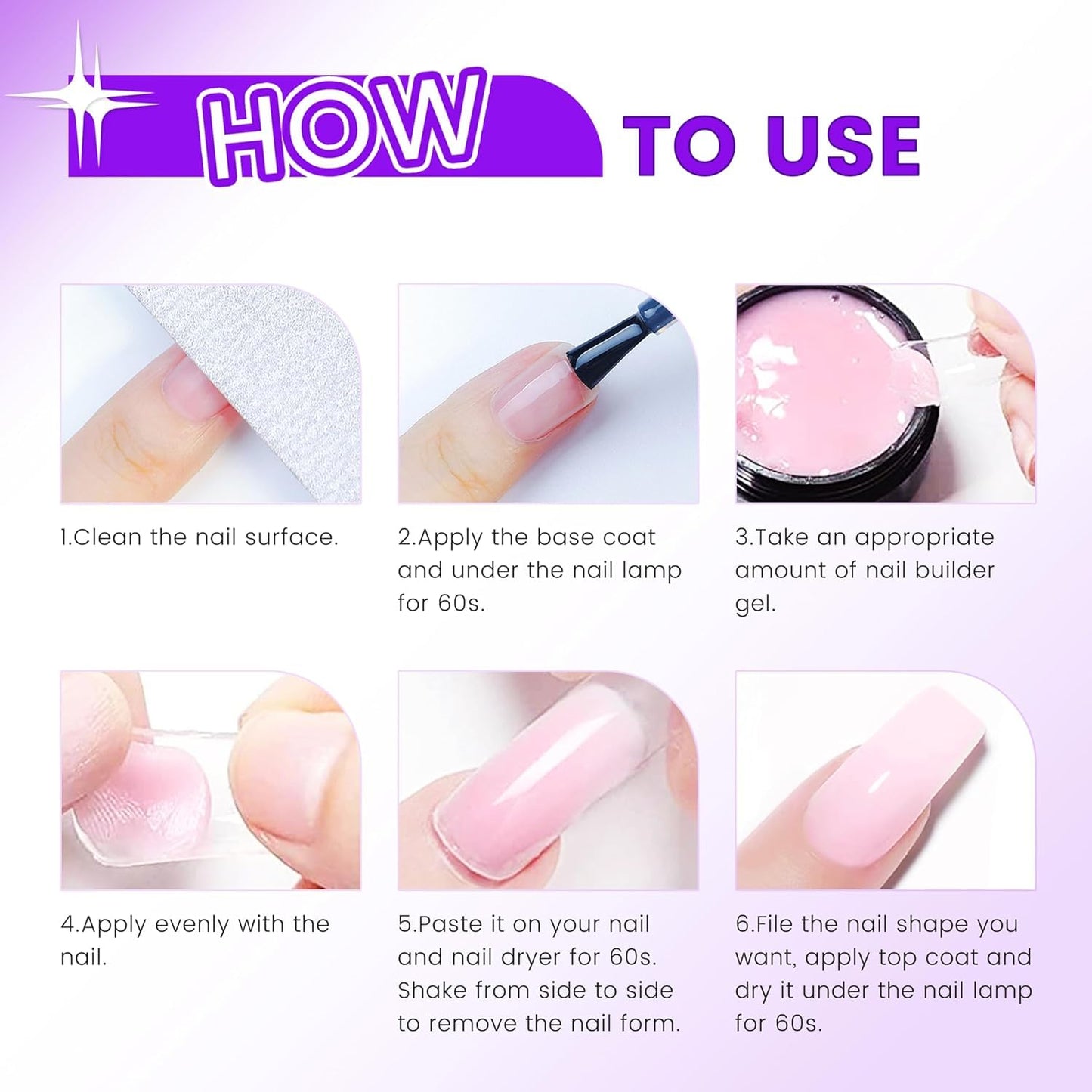 AIJIMEI Solid Builder Gel Kit – 15ml 4-in-1 Nail Extension Gel with Tools (UV/LED)