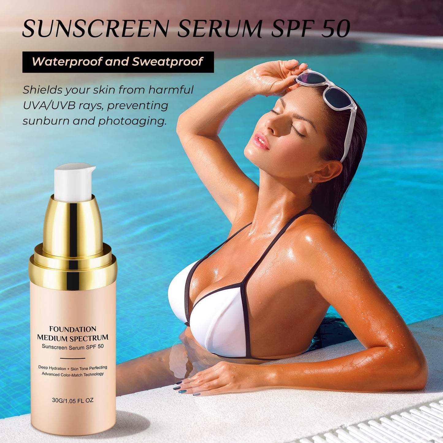 akareni Color Changing Foundation 4-in-1 — Medium Spectrum SPF50+ Waterproof