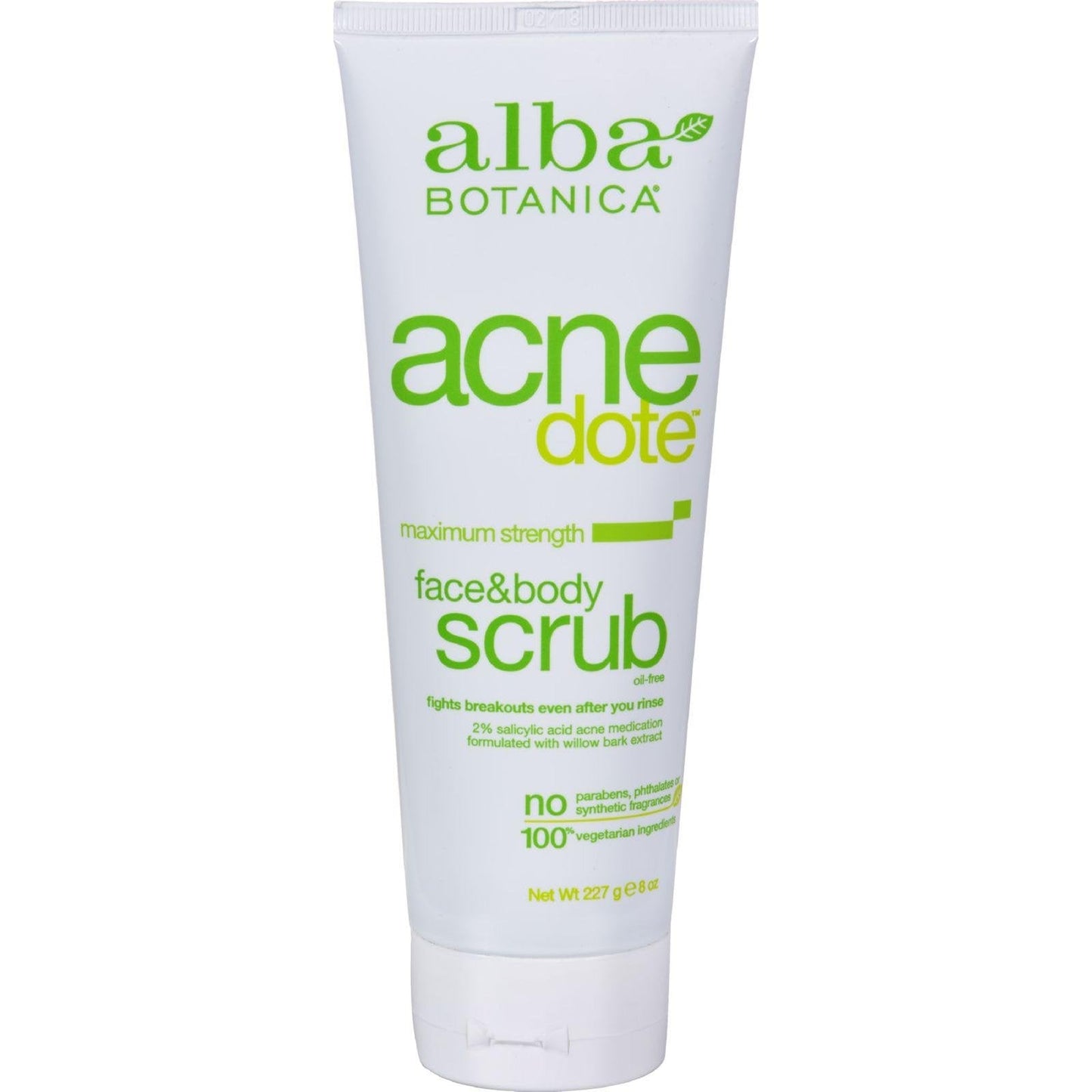 Alba Botanica Natural Acnedote Face & Body Scrub – 8 Fl Oz | Gentle Exfoliation for Face & Body