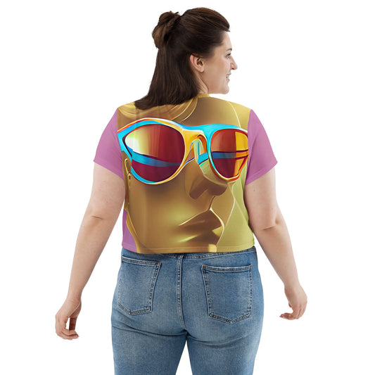 Retro Cool Pink - Womens Crop Tee