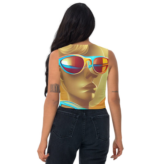 Retro Cool Orange - Womens Crop Top