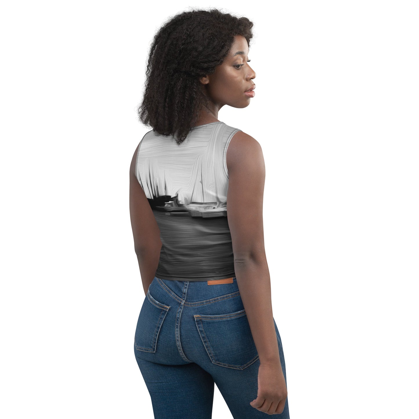 The Sleeping Yachts (at Night) - Womens Crop Top
