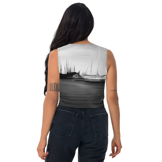 The Sleeping Yachts (at Night) - Womens Crop Top