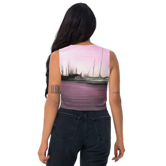 The Sleeping Yachts (at Evening) - Womens Crop Top