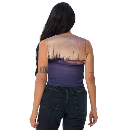 The Sleeping Yachts (at Sunset) - Womens Crop Top
